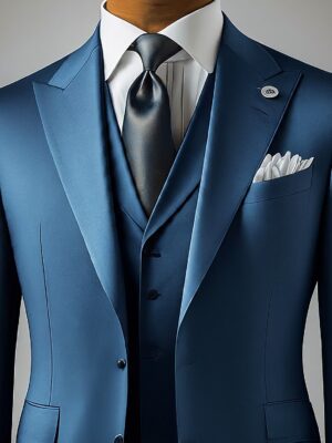 Tropical Exclusive French Blue Plain 3-Piece Suit