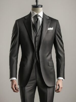 Tropical Exclusive Black Plain 3-Piece Suit