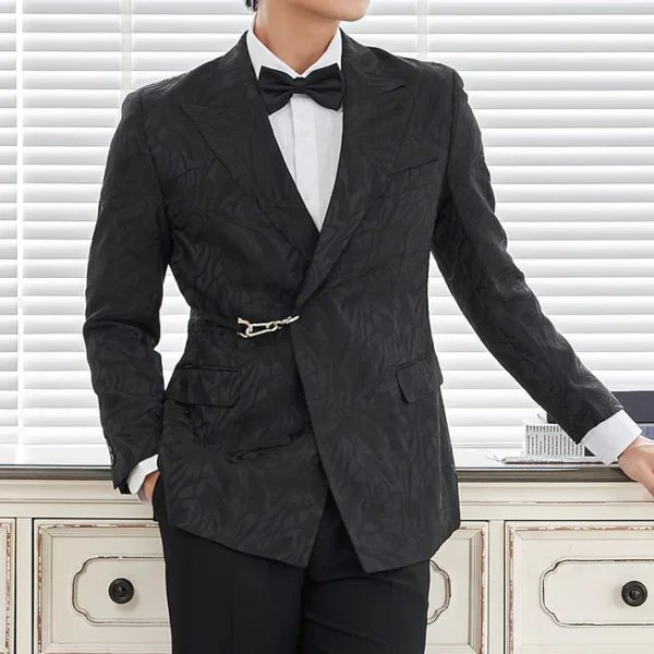 Black Floral Statement Blazer