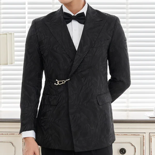 Black Floral Statement Blazer