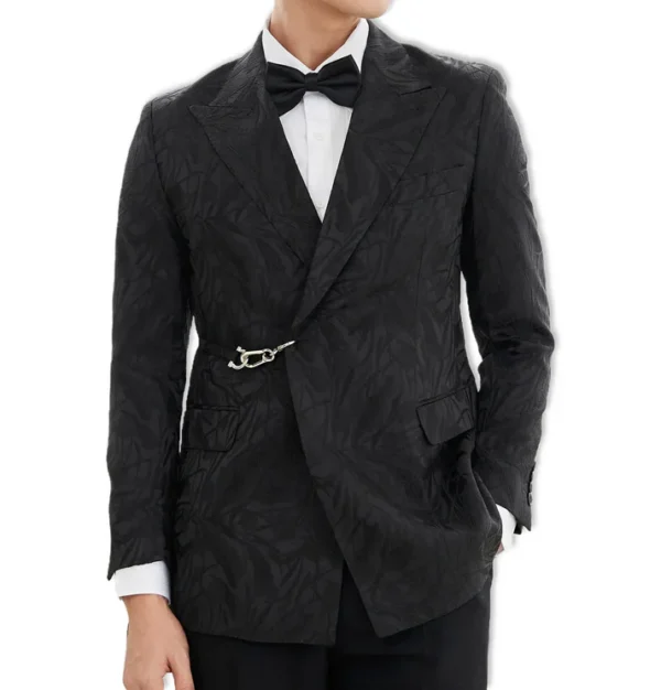 Black Floral Statement Blazer
